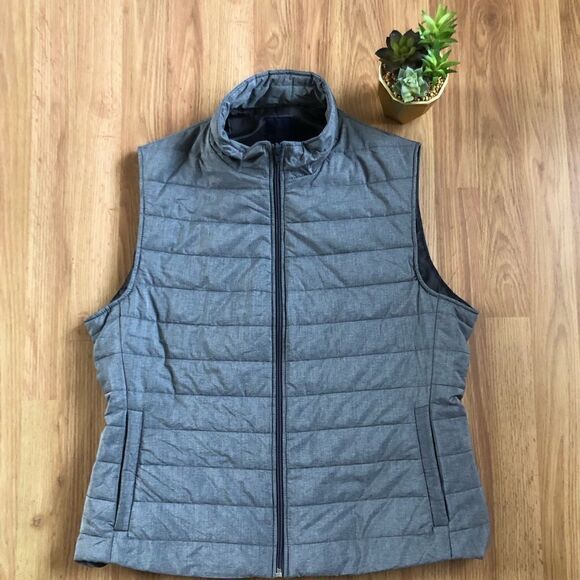 NWOT Gagliardi Gray Puffer Full Zip Vest Men’s SIZE MED